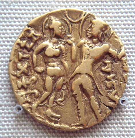 470px-Queen_Kumaradevi_and_King_Chandragupta_I_on_a_coin_of_their_son_Samudragupta_350_380_CE